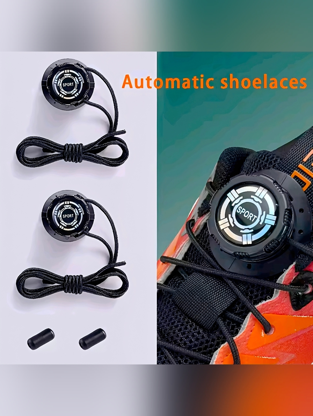 Automatic Rotating Buckle No Tie Shoelaces Quick Fasten System - Picture 2 of 9